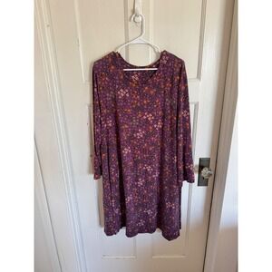 Gudrun Sjoden purple floral long sleeve dress